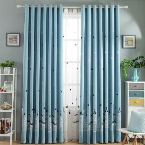 Semi Blackout Curtain Pastoral Modern Simple Living Room Bedroom Embroidery Curtain Fabric