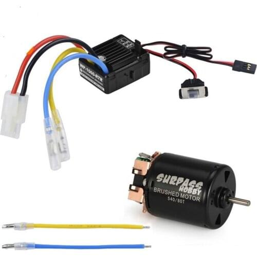 Rc 540 21T 27T 35T 45T 55T 80T Brush Motor With WP-1060-RTR 60A Waterproof ESC for RC Car Rock Crawler
