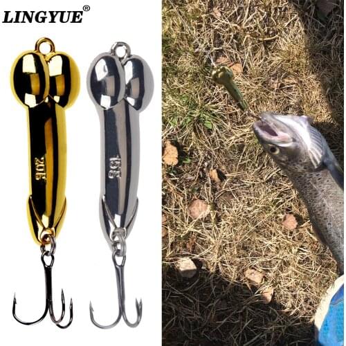 1px Fishing Biats DD Metal Spoon Lure 5g-20g Metal Bass Bait Gold Silver Spoon Fishing Lure 8#-2# Hook Metal Lure Fishing Tackle