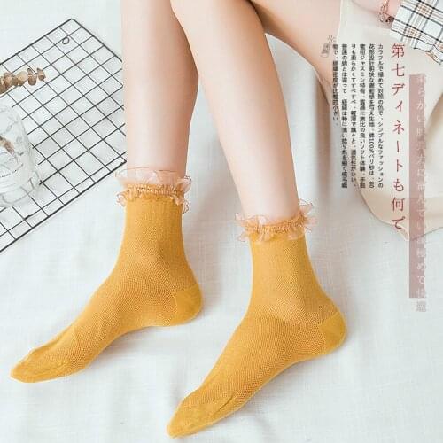 Sexy Lace Mesh Fishnet Socks Multicolored Casual Soft Socks Fiber Transparent Stretch Elasticity Ankle Net Yarn Thin Women Socks