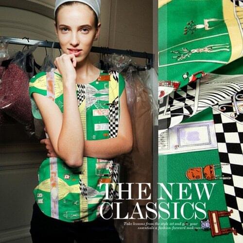 PRINTED SILK CREPE DE CHINE 114cm width 14momme/100% Pure Mulberry Silk Fabric/Women Dress Printing fabric for dress shirt