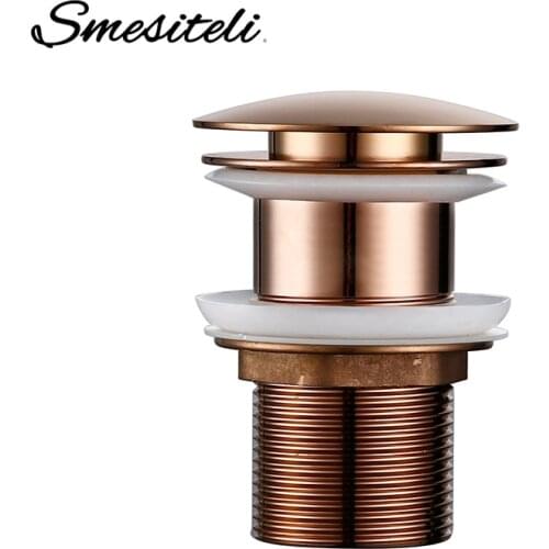 Smesiteli Bathroom Drain Without Hole Push-Down Pop-Up Drain Brass Anti-Corrosion Without Overflow Hole Design