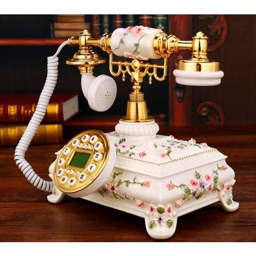 Ye are the top antique telephone European Garden Home Office landline phone phone Decoration home art rustic backlit Caller