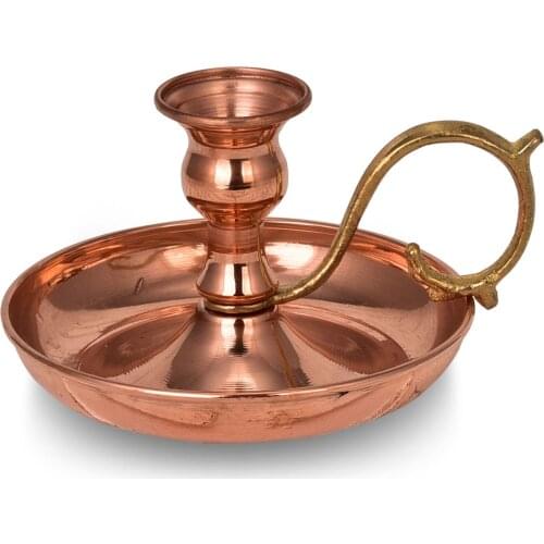 Traditional, Local, Historic Handmade Copper Orgy Candle Holder