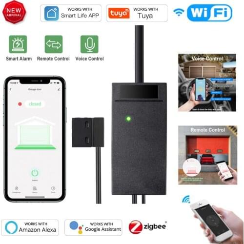 Tuya Smart WIFI Garage Door Control Remote Voice Control Use with Alexa Echo Google Home SmartLife/Tuya APP Control Require Hub
