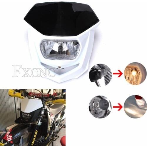 12V H4 Universal Motorcycle Fairing Headlight Fairing Dirt Pit Bike Motocross For Yamaha YZ YZF WR WRF DT XT