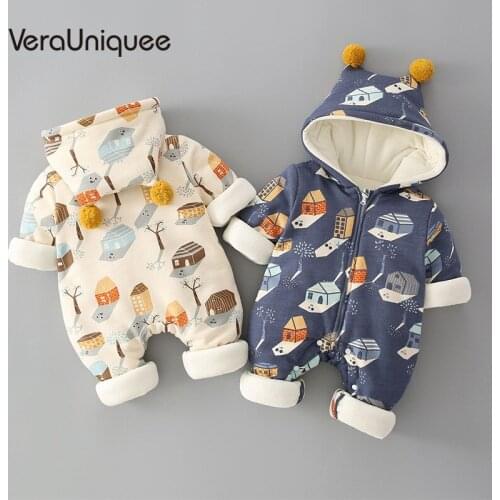 VeraUniquee Baby Clothes Boy Toddler Autumn Unisex Cotton New Born Baby Boy Clothes Long Sleeve Outfits Winter Jumpsuit Kids