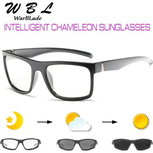 WarBLade 2019 Polarized Photochromic Sunglasses Men UV400 Anti-Glare Brand Rectangle Chameleon Square Sunglasses Driving Male