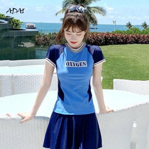 Womens Bathing Suits Swimwear Two-piece Swimsuit with Skirt Sleeves Push Up Bikini 2021 Tankini High Waisted Bikini Beachwear