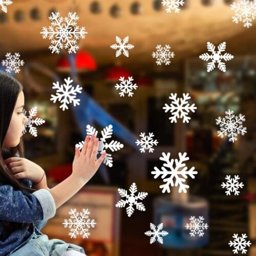 1 Sheet Merry Christmas Santa Claus Snowflake Snowman Glass Window Sticker Xmas Wall Stickers Kids Room Wallpaper Decals