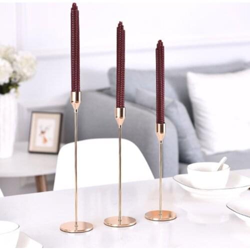 1Set Candlestick Holder Modern Metal Black Antique Candle Stick Holders In Loft Style Nordic Wedding Ornamental Candlesticks