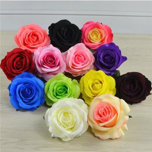 10PCS 8cm Artificial Roses Flower Head Christmas Wedding Birthday Party Flower Wall Photography Props Fake Flowers DIY Garland