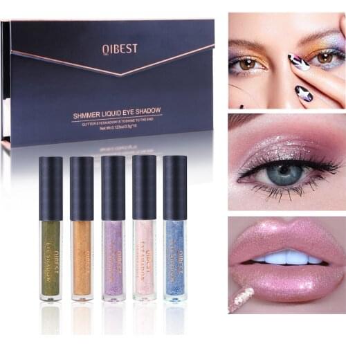 10pcs Liquid Eyeshadow Set Pearlescent Liquid Eyeshadow Shimmer Waterproof Long-lasting Art for Party Festival Makeup tool