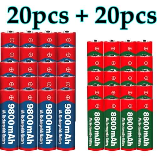 2021 New 1.5V AA 9800 mAh+1.5V AAA 8800 mAh Alkaline1.5V Rechargeable Battery For Clock Toys Camera battery