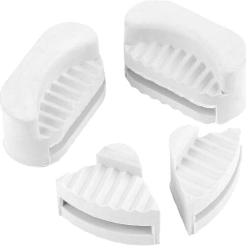 4Pcs Industrial Sewing Machine Rubber Mounts Synchronous Sump/Oil Pan Rubber Corner Mounts Cushions Shockproof Rubber Pads White