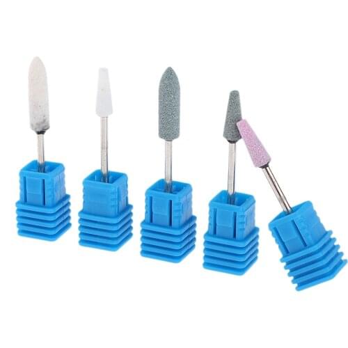 5 Pieces Nail Art Drill Bits Set Manicure Grinding Polishing Barrel Head 2.35mm Electric Nail Bits
