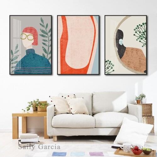 Abstract Minimalist Cartoon Illustration Figure Body Poster Nordic Canvas Painting On The Wall Picture for Modern Home Decor