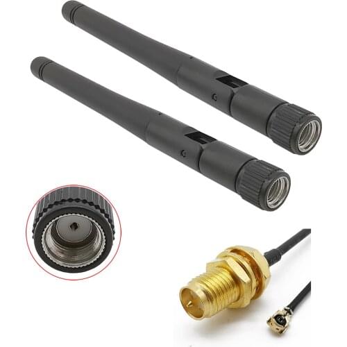 5Set 2.4 GHz 3dBi Antenna wifi RP SMA Male 2.4G Wifi Antenna For PCI cctv Wireless Route + RP SMA female to U.FL IPX 1.13 Cable