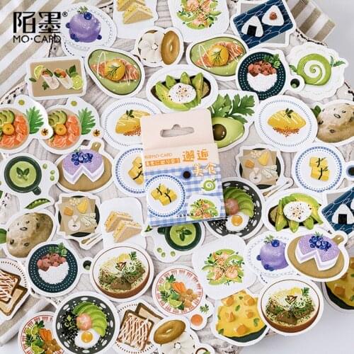 46 Pcs/Box Momo Meet the delicious food mini paper sticker package DIY diary decoration sticker album scrapbooking