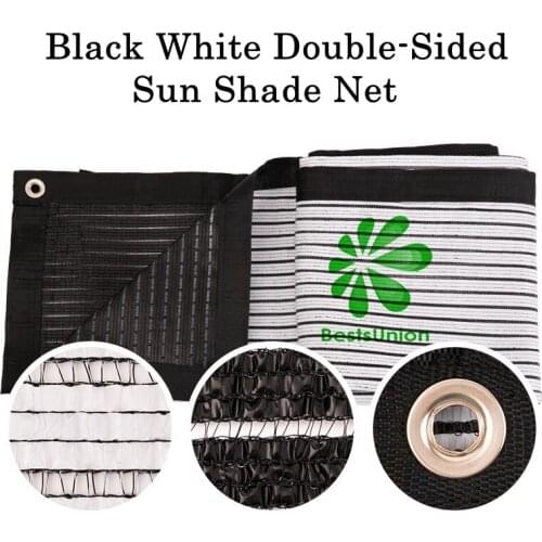 Black White Sunshade Net Double-Sided Insulation Net Succulent Green Plant Shading Net for Balcony Courtyard 0.5/1/1.5M Wide