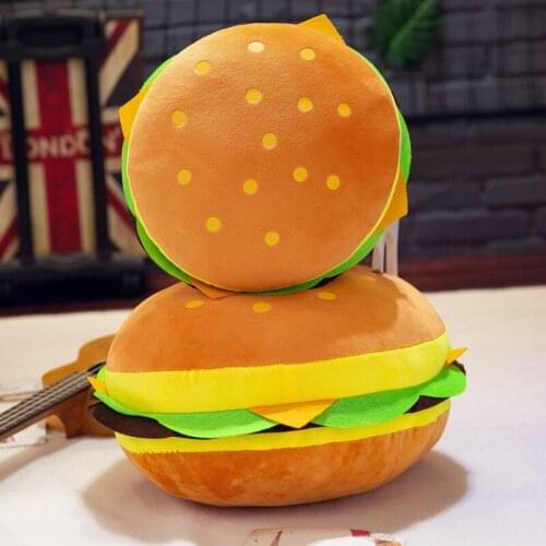 Baby Creative Pillow Hamburger Plush Office Cushion Cute Burger Spoof Pillow Soft Plush Padded Toy Cushion Birthday Gift For Kid