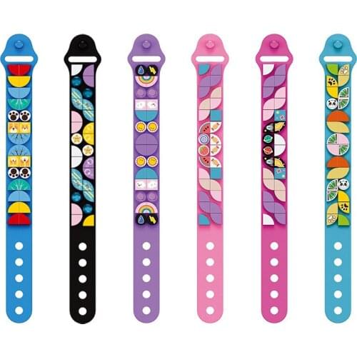 Childrens educational DIY toy small particles school bag building blocks childrens gift fun bracelet adjustable building block