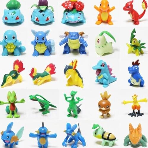 Pokemon Bulbasaur Charmander Squirtle Torchic Chimchar Mudkip Blaziken Piplup Model Second Generation Figurine Action Figures