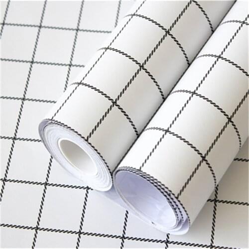 Home bedroom background wallpaper waterproof wall stickers living room decoration self adhesive wall cloth Plaid wallpaper