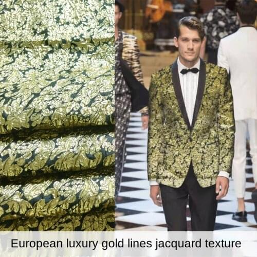 Italian fashion jacquard suit fabric fluffy skirt dress brocade metal silk fabric sewing fabric factory shop not out of stock