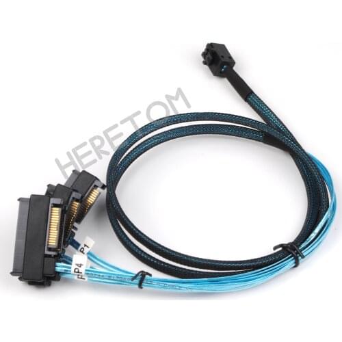 SAS SATA Cables SFF-8643 To 4 SFF-8482 Internal Mini SAS HD to 4 29pin SFF-8482 connector