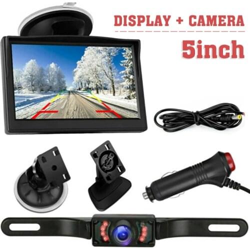 5" LCD Monitor Car Rear View Backup Camera NTSC HD System IR Night Vision Parking Camera Accessories For Vehicle Backup