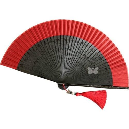 Ventilador 22cm Classical Lady Folding Hand Fan Chinese Small Bamboo Silk Fan Portable Chinese Cheongsam Deraction Hand Fan
