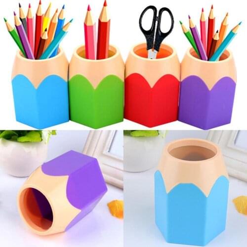 Hot Selling Creative Pencil Shaped Pencil Pot Make Up Brush Holder Pot Stationery Desk Tidy Container Office Supplies Pen Box