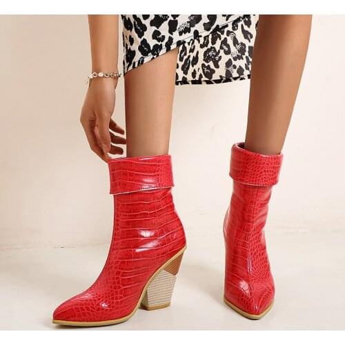Fashion Platform Boots Women Chunky Heels Ankle Boots Autumn Winter Motorcycle Female Botas Mujer Plus Size 34-43 Botas mujer