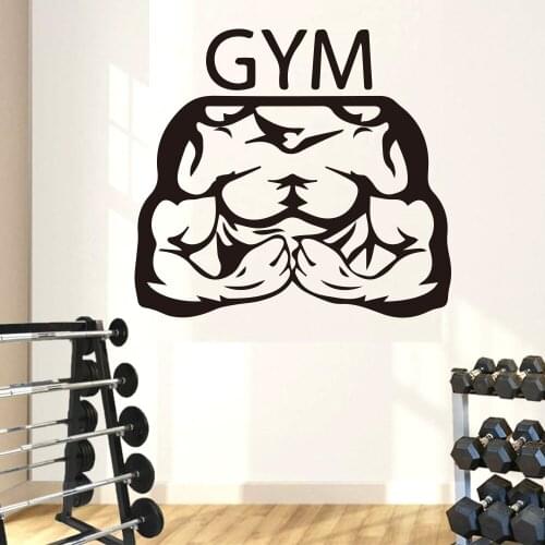 Muscle Man Wall Sticker GYM Decoration Accessories Murals Removable Vinyl Wall Decor Living room Self Adhesive Wallpaper