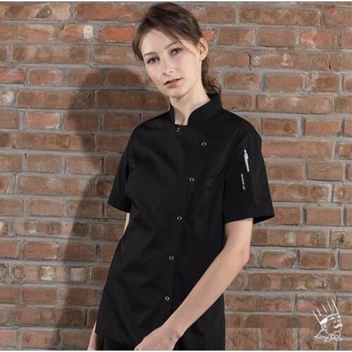 Summer New Restaurant&Pantry&Hotel Woman Short Sleeve Kitchen Chef Jacket Professional Chef Uniform Lady Cooker Top Clothes,2A