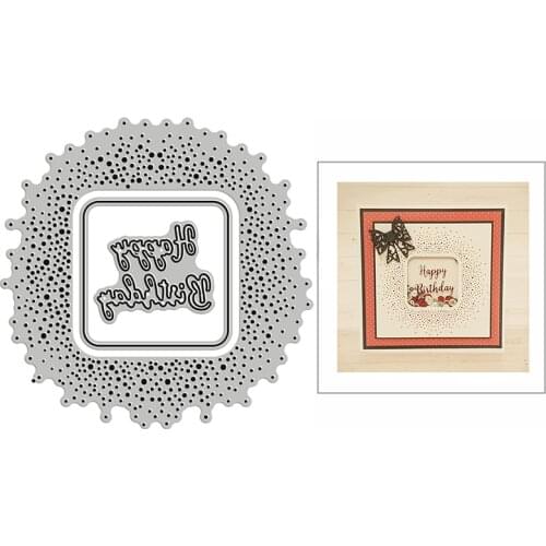 New Happy Birthday Light Spot Circle Craft Embossing Mold 2021 Metal Cutting Dies for DIY Decor Scrapbooking Album Card Making