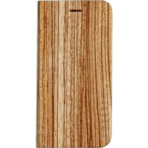 Wholesale Stand Real Zebra Wood Flip Phone Case for iPhone 7 7Plus