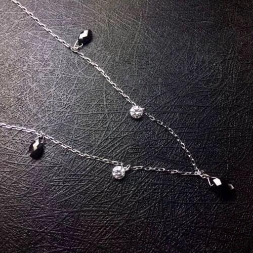 Black Diamond Necklace Pure 18 K Gold Jewelry Real Diamond 1.36ct Females Classic Cross Diamonds Jewelry Necklaces