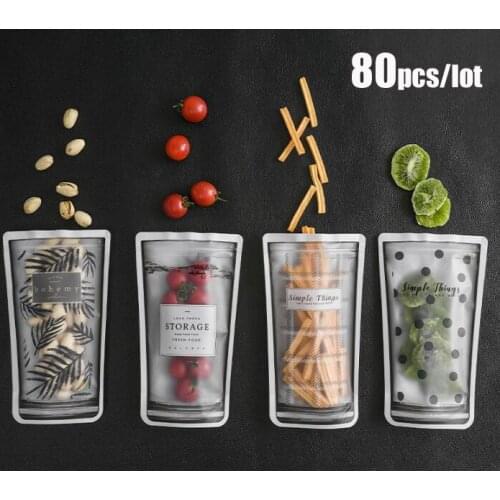80Pcs/lot Food Storage Bags Reusable Snack Saver Bag Leakproof Food Sandwich For Biscuits Snack Preserv Bag