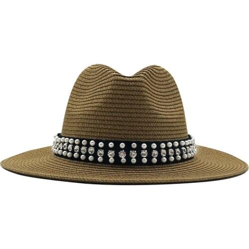 Luxury Women Panama Hat Summer Sun Hats for men Beach Straw Hat for Girl UV Protection Cap chapeau femme