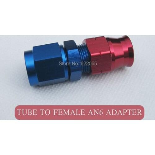 Performance Tube to Female AN6 Adapter,Aluminium Hard line 3/8'' hose ends red and blue