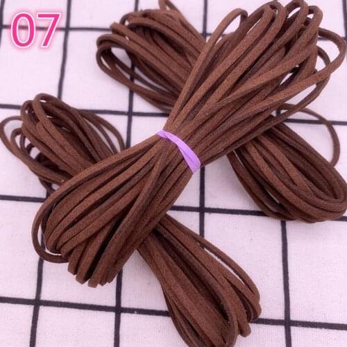 5yards/3 mm Flat Faux Suede Braided Cord Korean Velvet Leather Handmade Thread String Rope For DIY Jewelry Making Supplies #07