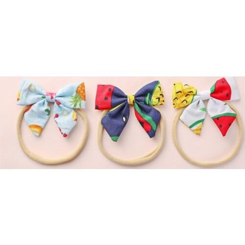 Fruit headbands Super stretchy headbands Summer Fabric hair bows Baby Grils Toddler Hair Accessory Nylon headband HB333D