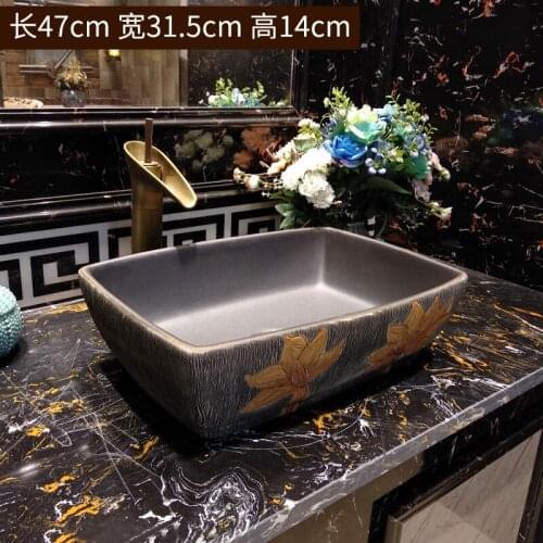 Rectangular Jingdezhen Bathroom ceramic sink wash basin Porcelain Counter Top Wash Basin Bathroom Sinks porcelain kitchen sink