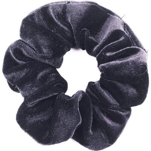 New Fashion gold velvet Women Pure color wild Large intestine Elastic Hair Sports Dance Scrunchie Girls Hair Accessories