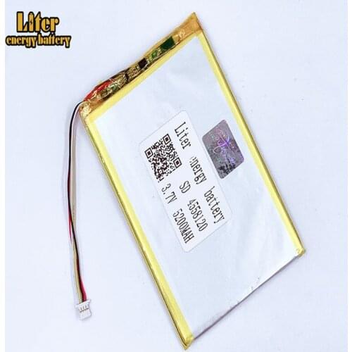 Plug 1.0-4P 4558120 4560120 3.7V 5200mah Tablet PC Battery lipo batteries rechargeable lithium ion polymer batteries