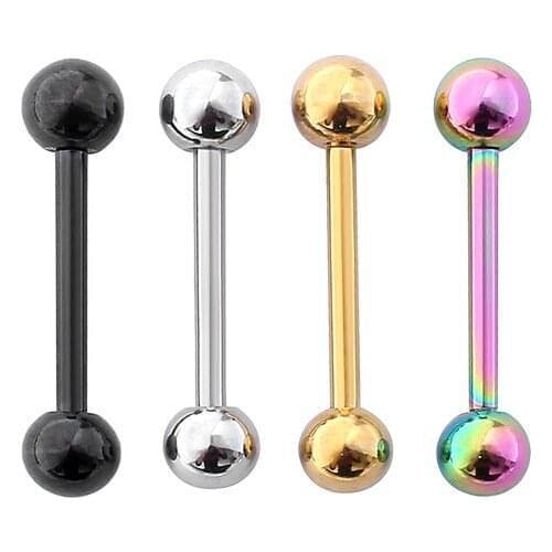 Free Shipping 100pcs Body Jewelry Tongue/ Nipple Shield Ring Barbells Bar 14G~1.6mmx16x5/5mm Body Piercing Jewelry