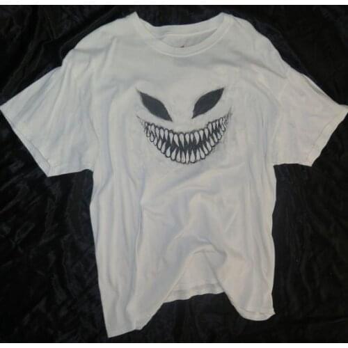 Horror Halloween ghost face Gothic t-shirt art women graphic 100% Cotton Fashion camisetas unisex tee top tshirt Drop Shipping