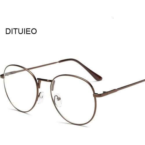 Men Vintage Black Glasses Frame Round Women Lens Myopia Optical Mirror Simple Metal Retro Clear Eyewear Frames